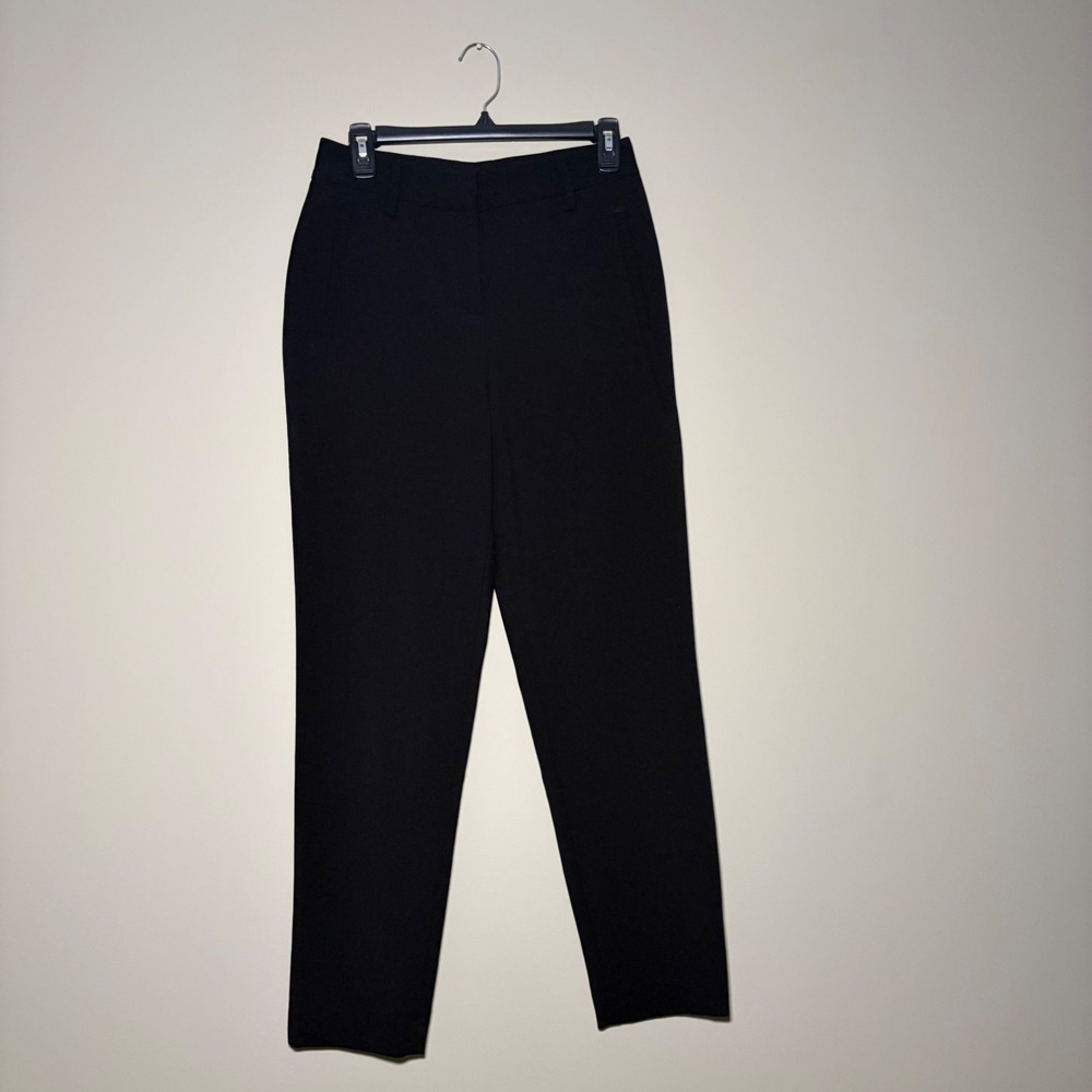 HALOGEN Black Flat Front‎ Straight Leg Career Dress Pants Women Size 2